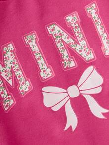 Mommy And Me Matching Outfits Mama And Mini Long Sleeve Crewneck Pullover Tops Mother Baby Sweatshirt Clothes - 玫紅色 - 查看 7
