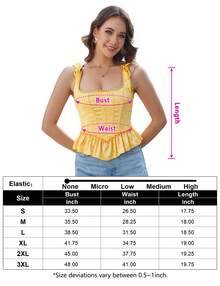 Yesfashion Corset Tops For Women Renaissance Boned Overbust Bustier Corset Top - Vàng - Xem 5