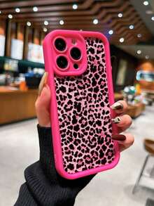 Leopard Print Shockproof Protective Case, Compatible With IPhone 13/11/12/14/15/Plus/XR/16/16 Pro Max, Magta Color Waterproof Anti-Fall Scratch Resistant.Christmas Accessories.Compatible With IPhone17Pro Max,Christmas Accessories,Christmas Decor - màu nâu - Xem 1