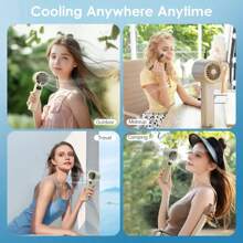 120-Speed Ice Cooling Handheld Fan With Digital Display - Portable Mini Personal Fan For Women, Semiconductor Cooling Tech, Ultra-Quiet & Rechargeable, Stylish Travel/Office Fan (Multiple Colors)