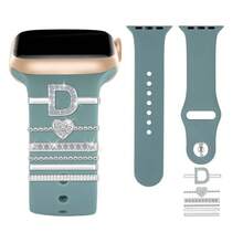 6 Peças/Conjunto Letras de Strass de Liga A-Z Adequadas para Pulseira de Silicone do , Anel Decorativo com Letra em Formato de Coração