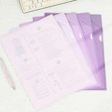 5 Stücke Dokumententasche mit Farbverlauf Dokumentenordner, transparenter Hüllen L-Typ wasserdichter Einzelseitenhalter A4 Dokumentenorganizer