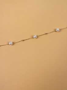 1pc Fashionable & Delicate French Style Gauzy, Versatile Faux Pearl Women Necklace (Length Is Cut According To Size, Bead Quantity Is Not Fixed)