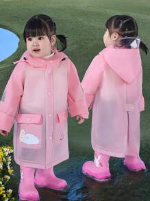 1pc Kids Cartoon Raincoat, Cute With Backpack Hole, Suitable For Boys, Girls, Kindergarten Students