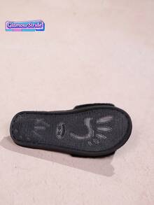 1 Paar elegante Hausschuhe mit Stoffkristallen verziert, geeignet für Zuhause in allen Jahreszeiten