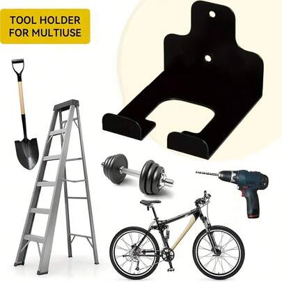 Heavy-Duty Wall-Mounted Garage Organizer Hanger - Rustproof Orange Coating, Quick-Install Design For Grass Trimmer, Hedge Trimmer & Garage Tools - Space-Saving Vertical Storage, Garage Accessories