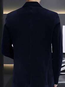 Giacca da uomo alla moda per pendolari, con collo a bavero, maniche lunghe, in colore unito