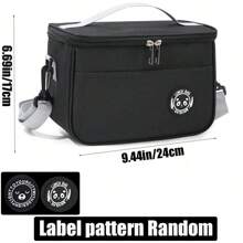 1pc Double Layer Insulated Lunch Bag, Large Capacity Lunch Box Leakproof Durable Cooler Tote Bag With Adjustable Shoulder Strap For Work Office Picnic Travel