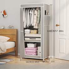 Portable Wardrobe Storage Box | Sturdy Steel Frame, Durable Non-Woven Fabric, Foldable, Multi-Layer Design With Clear Door | Ideal For Small Spaces, Bedrooms, And Apartments, Bedroom Organizer, Closet Organization & Storage Bright Color Wardrobe, Single Person Office Closet, Easy Assembly Modern Wardrobe - Stylish Plastic & Stainless Steel, Perfect For Bedroom Storage And Portable Dressing Room, Portable Closets