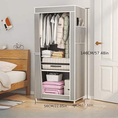 Portable Wardrobe Storage Box | Sturdy Steel Frame, Durable Non-Woven Fabric, Foldable, Multi-Layer Design With Clear Door | Ideal For Small Spaces, Bedrooms, And Apartments, Bedroom Organizer, Closet Organization & Storage Bright Color Wardrobe, Single Person Office Closet, Easy Assembly Modern Wardrobe - Stylish Plastic & Stainless Steel, Perfect For Bedroom Storage And Portable Dressing Room, Portable Closets