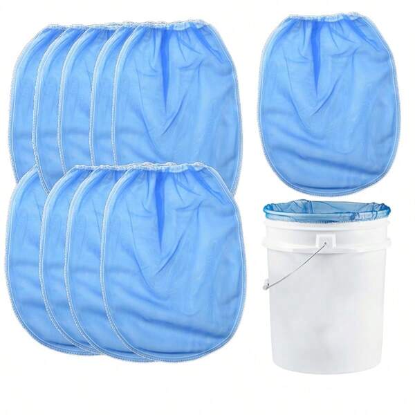 5 Gallon Paint & Liquid Strainer Filter Bag, 5pcs Fine Mesh Filter Bag Bucket Strainer Paint Filter Bag, Disposable Filtering Bag With Elastic Top Opening, Perfect For Hydroponics, Gardening