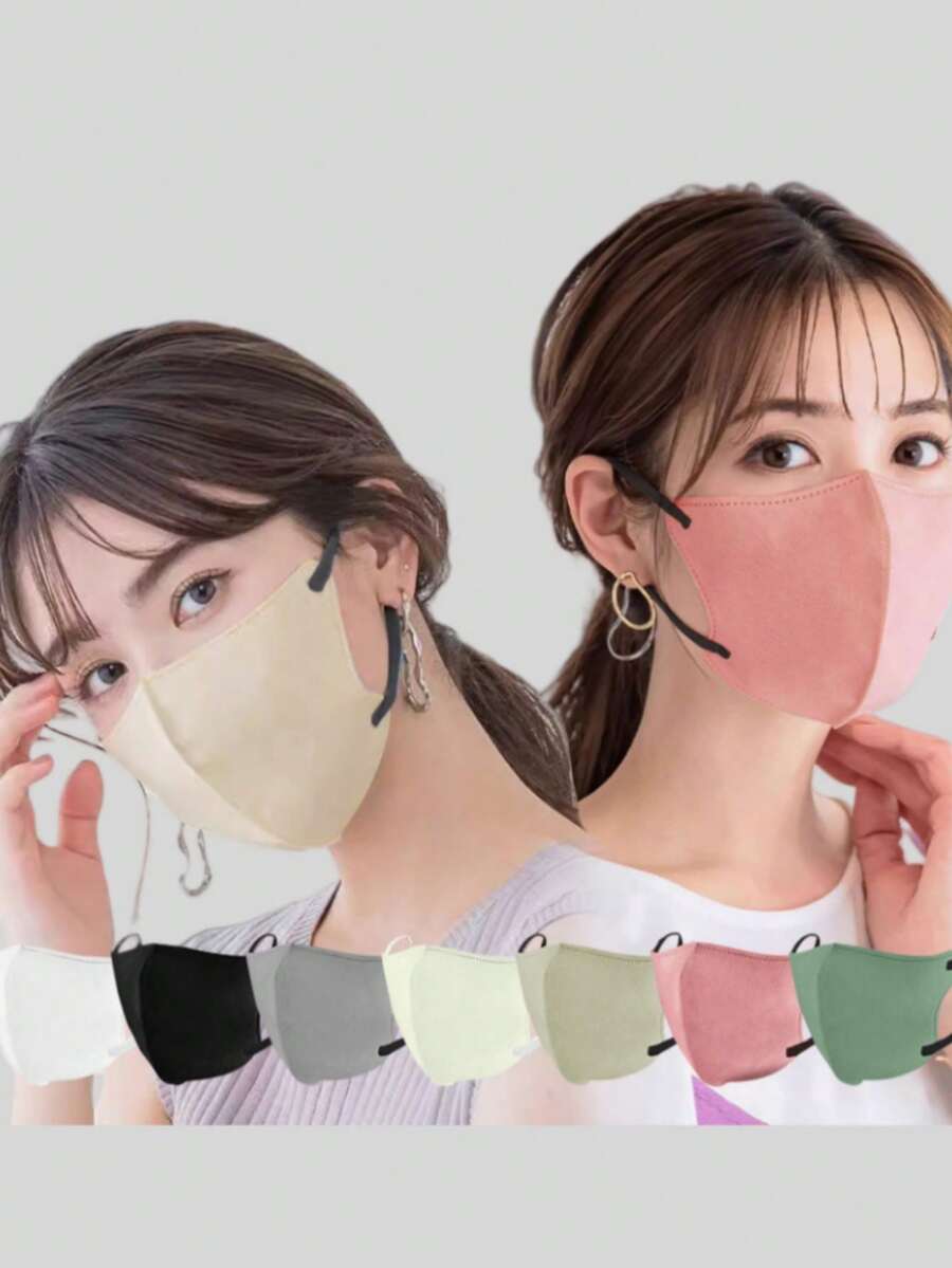 50pcs/Pack 3D Breathable Disposable Fashion Mixed Color Face Mask - Breathable & Comfortable, Suitable For Men & Women, Great For Outdoor Activities, Stylish Cloth Mask, Lightweight - Multicolor - View 1