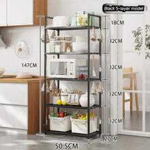 1 pieza Raqueta vertical de escritorio de 5 niveles, raquetas de especias de cocina, almacenamiento doméstico Shelf - Multicolor - Ver 2