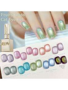 XEIJAYI Cat Eye Nail Polish 15ml Reflective Cat's Eye Magnetic Nail Gel Soaking UV LED Gel Salon Female Nail Art Tools Fashion Holographic Nail Art - 藏蓝色 - 查看 2