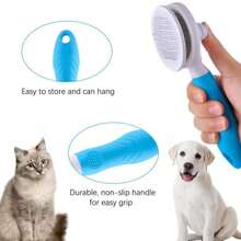 Cepillo limpiador automático para gatos, cepillos de aseo amigables con la piel para mascotas para perros, pelo de gatos fácil de quitar, capa inferior suelta con pelos largos o cortos, herramienta de masaje para mascota de todo tipo - REGISTRO - Azul - Ver 6