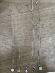 5pcs Moonstone Jewelry Set - Vintage Bohemian Style, Alloy Faux Moonstone Pendant, Suitable For Casual Wear And Gifts, Luxurious White Moonstone 5-Piece Set, Aquamarine Design Necklace Pendant, Faux Moonstone Minimalist Elegant Versatile Choker Necklace Accessory