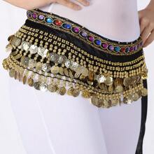 Outfits Belly Dance Glitter Sequins Tassel Skirts, Fashionable Dancing Waist Belt Skirts For Bellydance - Multicolor - View 13