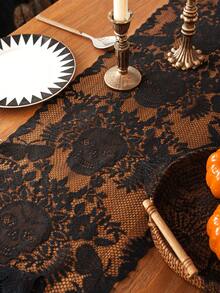 1pc Lace Table Runner, Holiday Decor