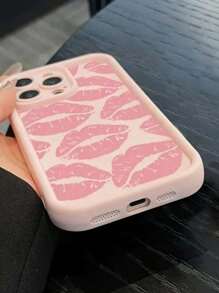 1 件粉色唇印时尚性感唇印手机壳，哑光粉色镜片框架楼梯设计全覆盖防摔软壳，适用于三星/Galaxy/OPPO/VIVO/Honor/Realme 手机 - 彩色 - 查看 3