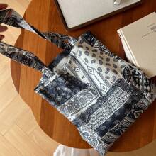 Women Shoulder Bags - 藏青橘咖腰果花 - 查看 4