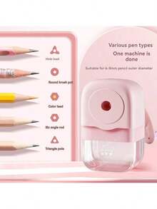 Macaron Color Pencil Sharpener, Hand-Crank Pencil Sharpener For Elementary Students, Comes With Matching Color Stickers, Dedicated Pencil Sharpener - A - View 1