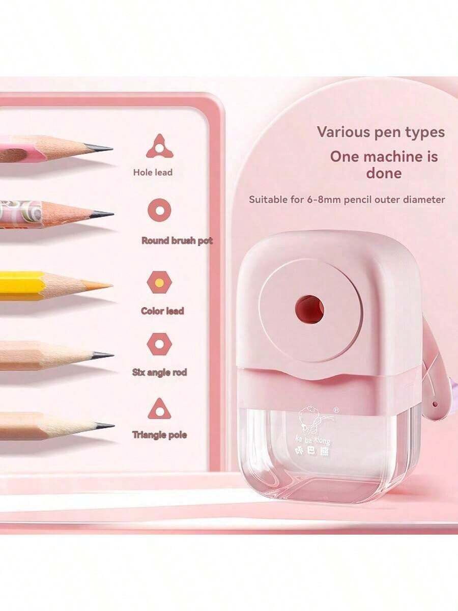 Macaron Color Pencil Sharpener, Hand-Crank Pencil Sharpener For Elementary Students, Comes With Matching Color Stickers, Dedicated Pencil Sharpener - A - View 1