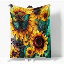 Hippie Throw Blanket Sun Moon Stars Bohemian Style Throw Blanket Astral Blanket Double-Sided Polyester Home Decor Bedding Sofa Recliner Cover Hippie Room Decor Black Purple 76.2cm X 101.6cm - Powder Green 008 - View 23