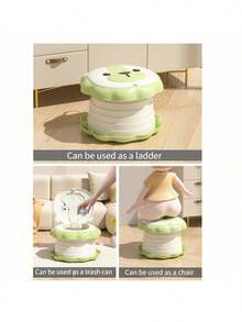 1 件可爱卡通便携式婴儿马桶 - 可折叠旅行便盆，防溅快开 ABS 马桶，免费垃圾袋，适合家庭、酒店和旅行