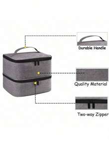 1pc Expandable Double Layer Nail Polish Bag Storage Bag, Multi-Color Large Nail Polish Storage Bag, Can Hold One Nail Art Lamp And 30 Bottles Of Nail Polish, Nail Polish Storage Bag With Nail Art Tool Storage Bag (Bag Only)Makeup Travel Toiletry Organizer Essentials Gifts Storage Zipper Accessories Nail - Multicolor - View 8