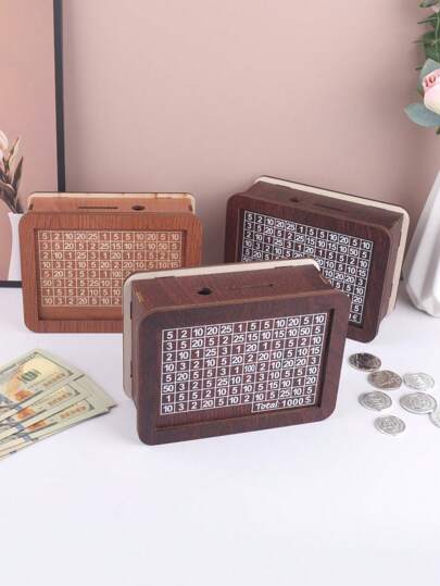 1 قطعة بنك خشبي عتيق مع عداد عملات رقمي - بنك فسيح للبالغين، هدية مثالية للأصدقاء، بنية خشبية سهلة التجميع، صندوق توفير أنيق لحفظ النقود المنزلية، لتخزين مستلزمات المدرسة، عودة إلى المدرسة