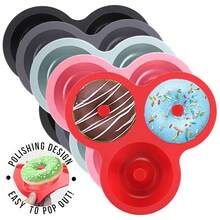 1 pieza Molde de silicona para donas, molde para hornear apto para hornear pasteles, tartas de queso, donas. Apto para horno, microondas, refrigerador y lavavajillas. Suave, fácil de desmoldar, reutilizable, disponible en varios colores - Multicolor (Donuts triples) - Ver 13