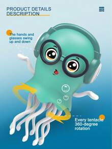 Crawling Electric Dancing Jellyfish Toy, Jellyfish Tummy Time Toy With Led & Music, Automatic Obstacle Sensor Smart Tentacle Explorer,Christmas Stocking Stuffers For Kids(Colours And Details Are Random) - Multicolor - View 11