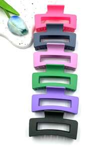 1/4/8/10 Stücke zufällige Farbe 10,75 cm große quadratische leichte Kunststoff Haarspangen, modisches vielseitiges Design, eleganter minimalistischer Stil, einfarbige Haaraccessoires geeignet für den täglichen Gebrauch, Outdoor Strand Reisen, Lässig, Party, Pendeln, Urlaub, Frisur, Gesichtwaschen, Baden, Make-up, Outfit Kombinieren, Kopfbedeckung, Accessoires, Modische Haarklammern