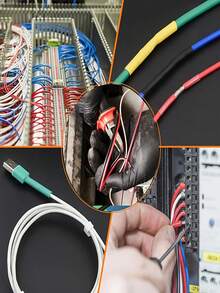 164 piezas-560 piezas Tubo termorretráctil 2:1, Eventronic Envoltorio de cable eléctrico, Kit surtido de tubo termorretráctil de aislamiento eléctrico, Kit surtido de tubo de manga cable para bricolaje - Negro - Ver 3