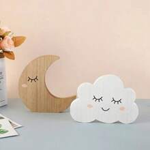2 Stücke Holz Kreativ Minimalistisch Mond/Wolke Heim Dekoration TV Schrank Eingangsbereich Dekorative Handwerkskunst