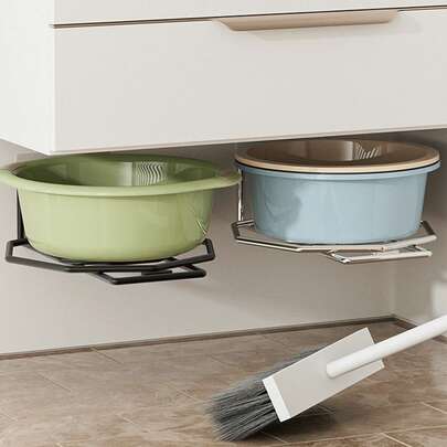 1 Giá treo chậu rửa gắn tường, Giá để giày, Giá để đồ phòng tắm không cần khoan, Giá để đồ chậu rửa mặt và thoát nước phòng tắm, Đơn vị độc lập, Chất liệu nhựa, Treo tường, Phòng tắm, Kệ