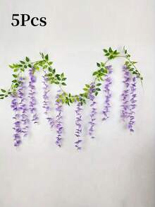 Bộ 2 cành/bộ, 10 nhánh hoa tử đằng nhân tạo, dây leo tử đằng bằng lụa trắng, thích hợp cho cổng cưới, tiệc ngoài trời, trang trí nhà cửa, quà tặng lễ Phục sinh, trang trí đám cưới, trang trí phòng đẹp, trang trí nhà, ngày lễ tình nhân, quà sinh nhật, quà tốt nghiệp, v.v. - Màu tím - Xem 10