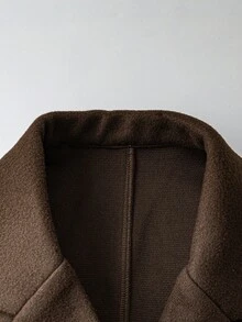 Płaszcz damski, kołnierz z karbem, zapięcie na guziki z przodu, strój codzienny i na randkę - Brązowy - Zobacz 6