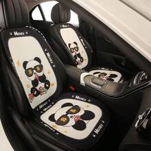 1 件卡通熊猫汽车座椅垫套，通用 4 季女士汽车内饰半套座椅垫 - 均碼 - 查看 10