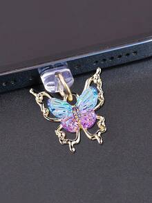 Nút chống bụi kim loại hình bướm chuyển màu, phụ kiện trang trí điện thoại chống bụi thiết kế quyến rũ - Nhiều màu - Xem 13