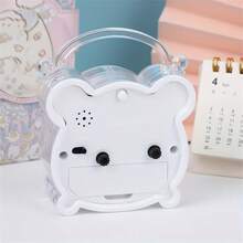 RUISUNG 1 件小巧可爱的卡通水晶闹钟带夜灯，静音运行，电池供电（不含电池），适用于床边、书桌、卧室、书房、客厅、办公室，简约卡通风格，家居装饰台钟，学生、万圣节和圣诞节的理想礼物 - 彩色 - 查看 10