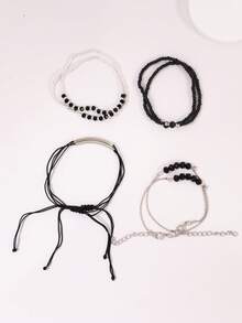 Set Gelang Manik-Manik Kristal Buatan Tangan 8 Buah, Perhiasan Pesta Liburan Wanita, Hadiah - MultiWarna - View 3