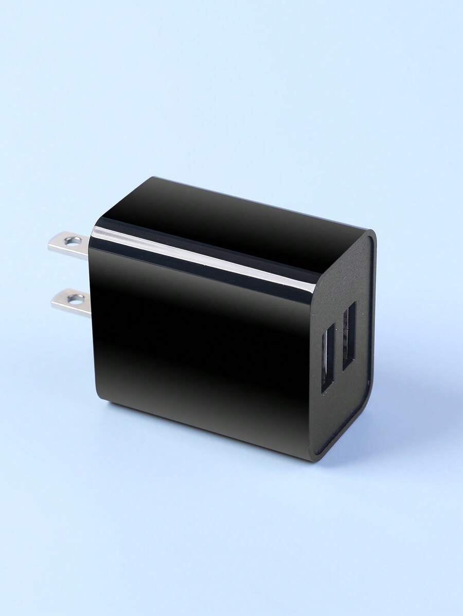 2-Port USB Wall Charger, Fast Charging Adapter Plug, Dual Port Smart Phone Charger Head, US Plug Nan - Black - View 1