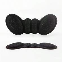 2 pares de almohadillas de talón con alas 4D suaves y cómodas, protectores de talón antideslizantes y antifrición para tacones altos - Negro - Ver 2