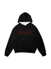 Autumn/Winter Essential Dark Graphic Print Hoodie, Effortlessly Create Street Style, Emo Style, 2000s Style