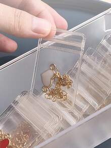 100pcs Pvc Transparent Resealable Jewelry Bags With Ziplock,Anti-Oxidation,Prevents Tarnishing,For Storing Earrings, Necklaces, Jewelry, Small Gift, Accessory Party Favor Pouches For Women Storage Organizer Travel Essentials Back To School Dormitory Storage Fall Decor - Multicolor - View 6