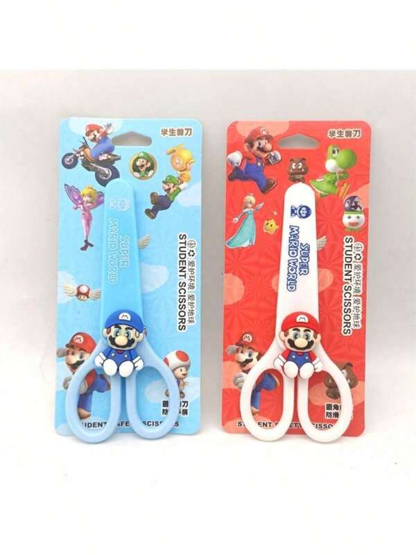 Super Mario 1 pièce Ciseaux mignons et de haute qualité avec motif Super Mario. Fournitures scolaires créatives convenant pour les anniversaires, la rentrée, les remises de diplômes, le Nouvel An et les fêtes saisonnières