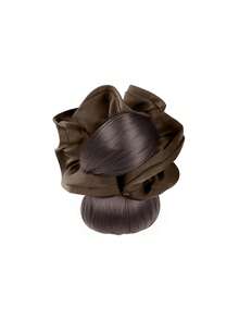 Low Bun Synthetic Wig Claw Clip, Chicken Feather Clip Hair Bun, Fluffy Back Head Flower Bud Wig Hair Accessories 1pc Fashion Hair Clips Autumn Accessories Fall Winter For Vacation Outfits Woman Summer - Multicolor - View 11