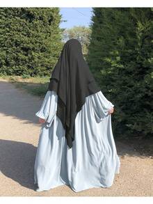 1 Stück Premium weiches & atmungsaktives Muslimisches Hijab Kleid mit Doppelschicht 2025, modisches Hijab Kleid für Frauen, passend zu jeder klassischen vielseitigen Abaya - Verschiedenfarbig - Übersicht 14