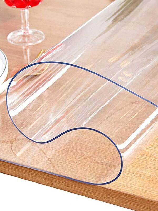 1 pieza Protector de superficie de muebles minimalista de material transparente de PVC de 1.0mm/1.5mm/2.0mm de grosor, adecuado para mesa de café, mesita de noche, gabinete, mesa de comedor, escritorio de computadora, escritorio de oficina y diversas superficies de muebles, cristal protector suave, mantel, esencial para la vida diaria, aplicable para todas las estaciones